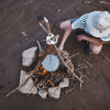 Camping Tripod Board with Adjustable Chain for Hanging Cookware