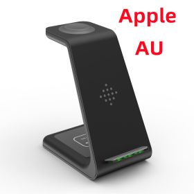 3 In 1 Fast Charging Station Wireless Charger Stand Wireless Quick Charge Dock For Phone Holder (Option: Black-Apple AUplug)