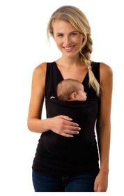 Leisure mother kangaroo multifunction vest (Option: Black-4XL-Women)