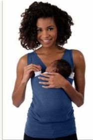 Leisure mother kangaroo multifunction vest (Option: Blue-XL-Women)