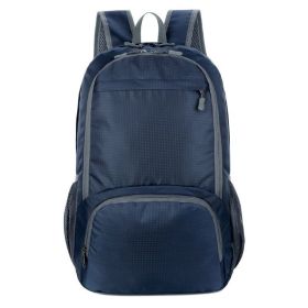 Foldable Lightweight Waterproof Backpack Travel Hiking Daypack (Color: Dark blue)