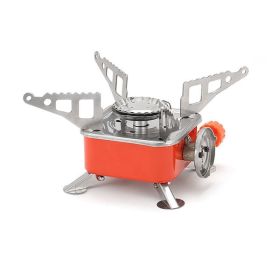 Outdoor Foldable Cooker Camping Hiking Furnace Gas Stoves (Color: Orange)